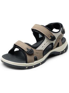 Women Beige Grey Walking Sport Athletic Sandals Comfort Open Toe Casual Outdoor
